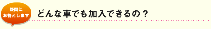 どんな車でも加入できるの?